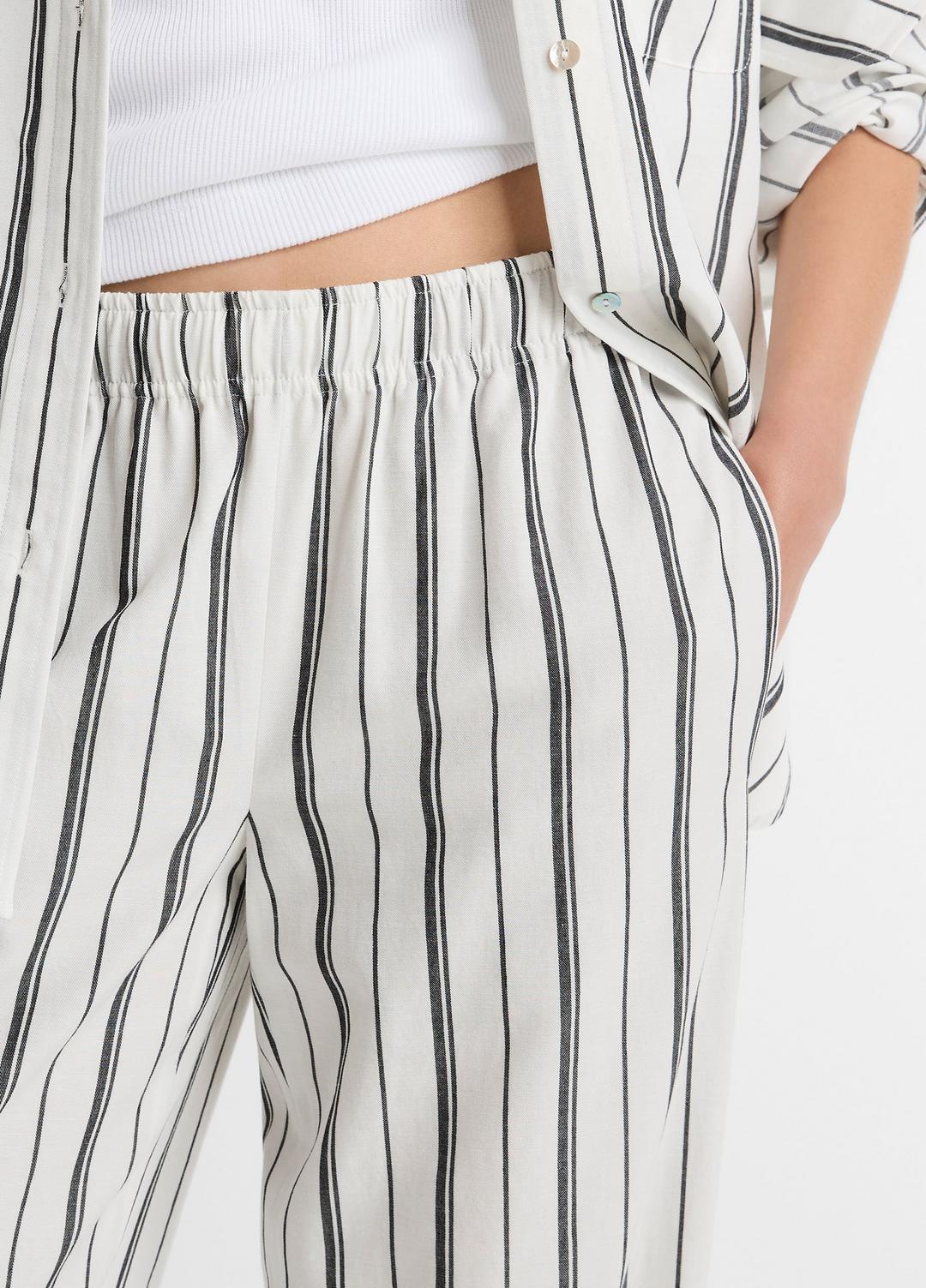VINCE New - Resort Stripe Pull-On Pant in Wide Leg