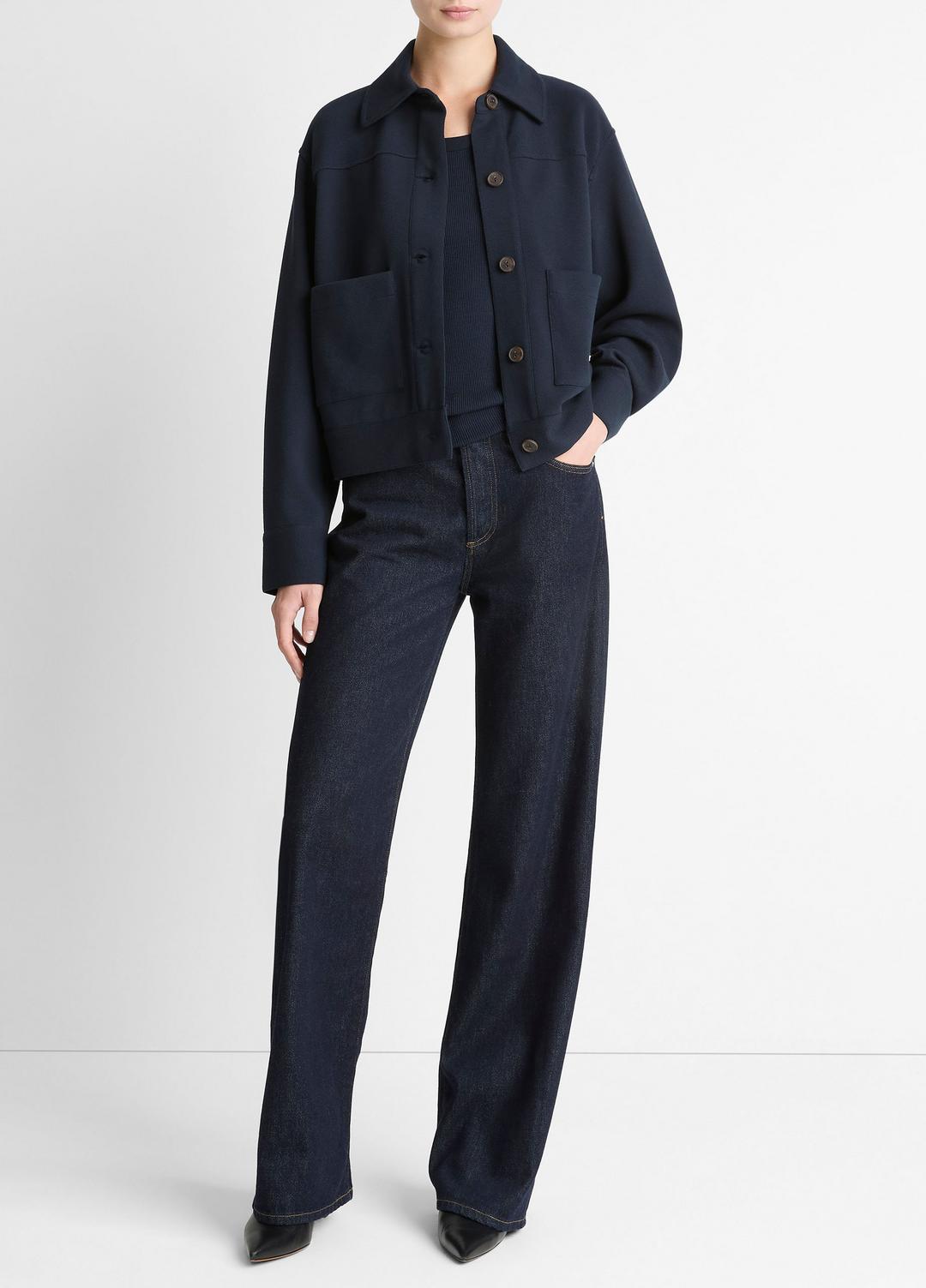 VINCE Value - Double-Face Cropped Jacket in Jackets