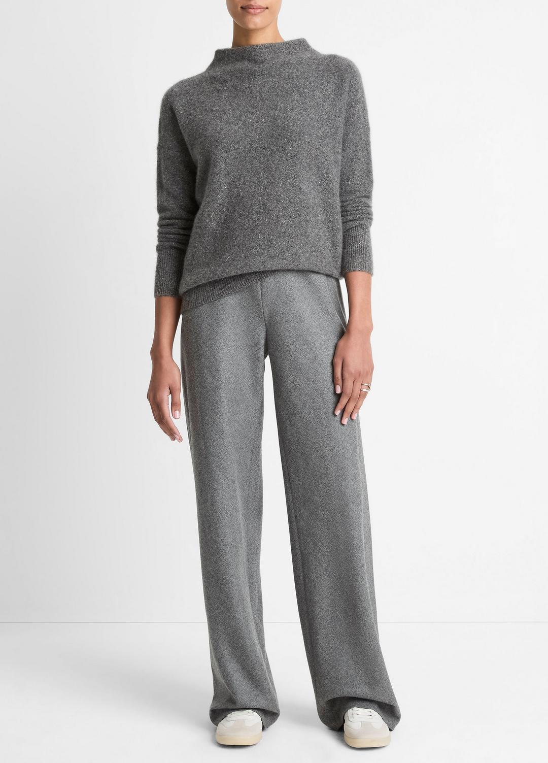 VINCE Popular - Donegal Cashmere Funnel-Neck Sweater in Turtleneck