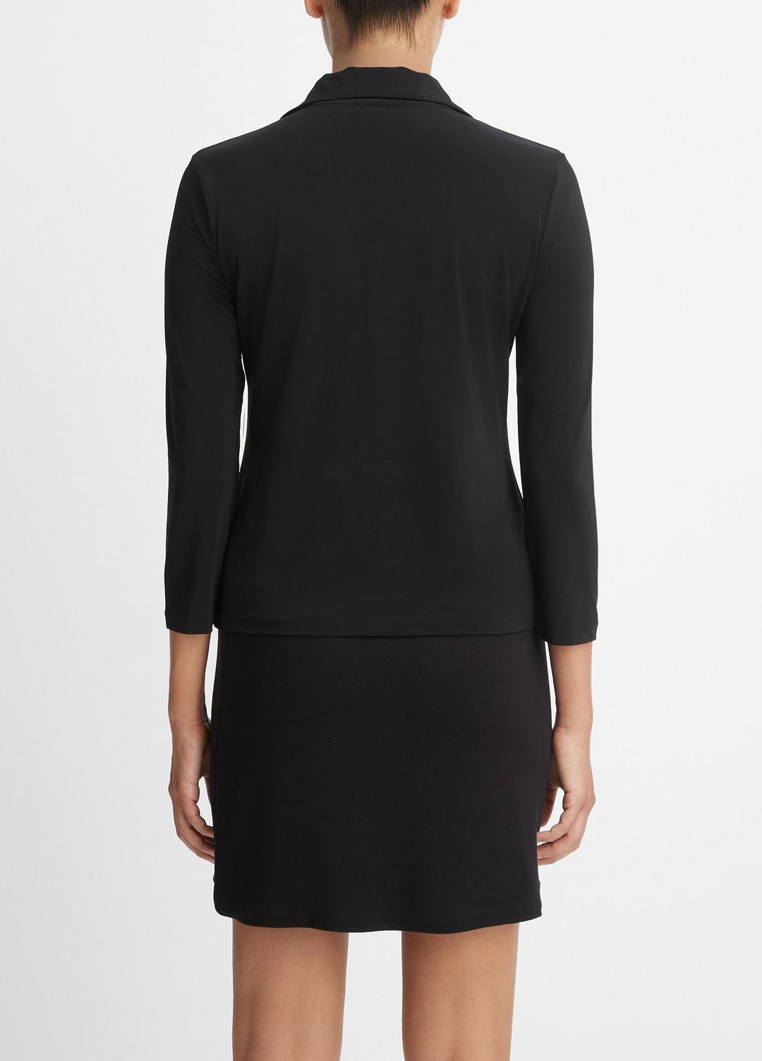 VINCE Deals - Three-Quarter-Sleeve Button-Front Polo Top in Long Sleeve