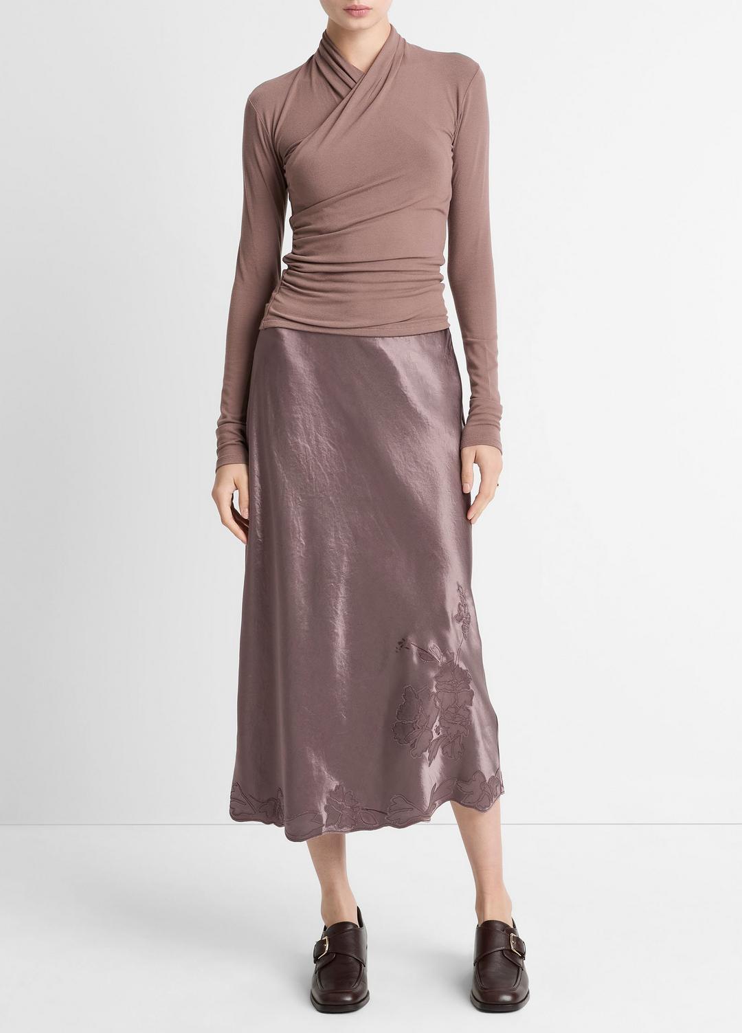 VINCE Best Price - Fixed Wrap Long-Sleeve Top in Long Sleeve