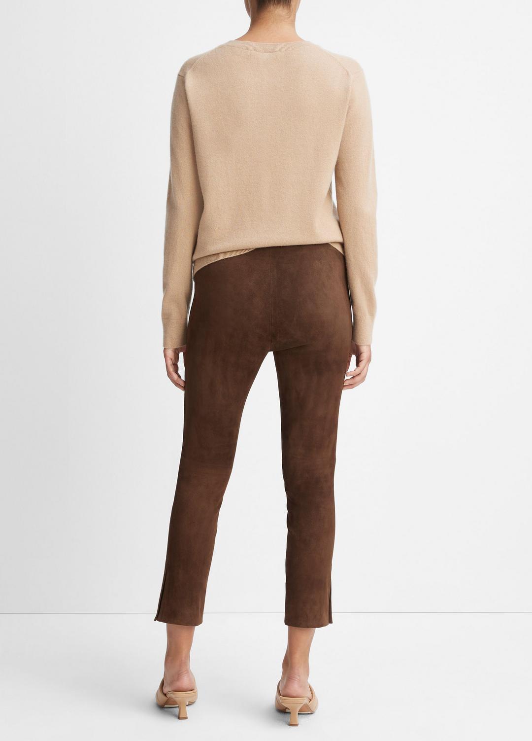 VINCE Quality - Stretch Suede Split Hem Crop Legging in Leggings