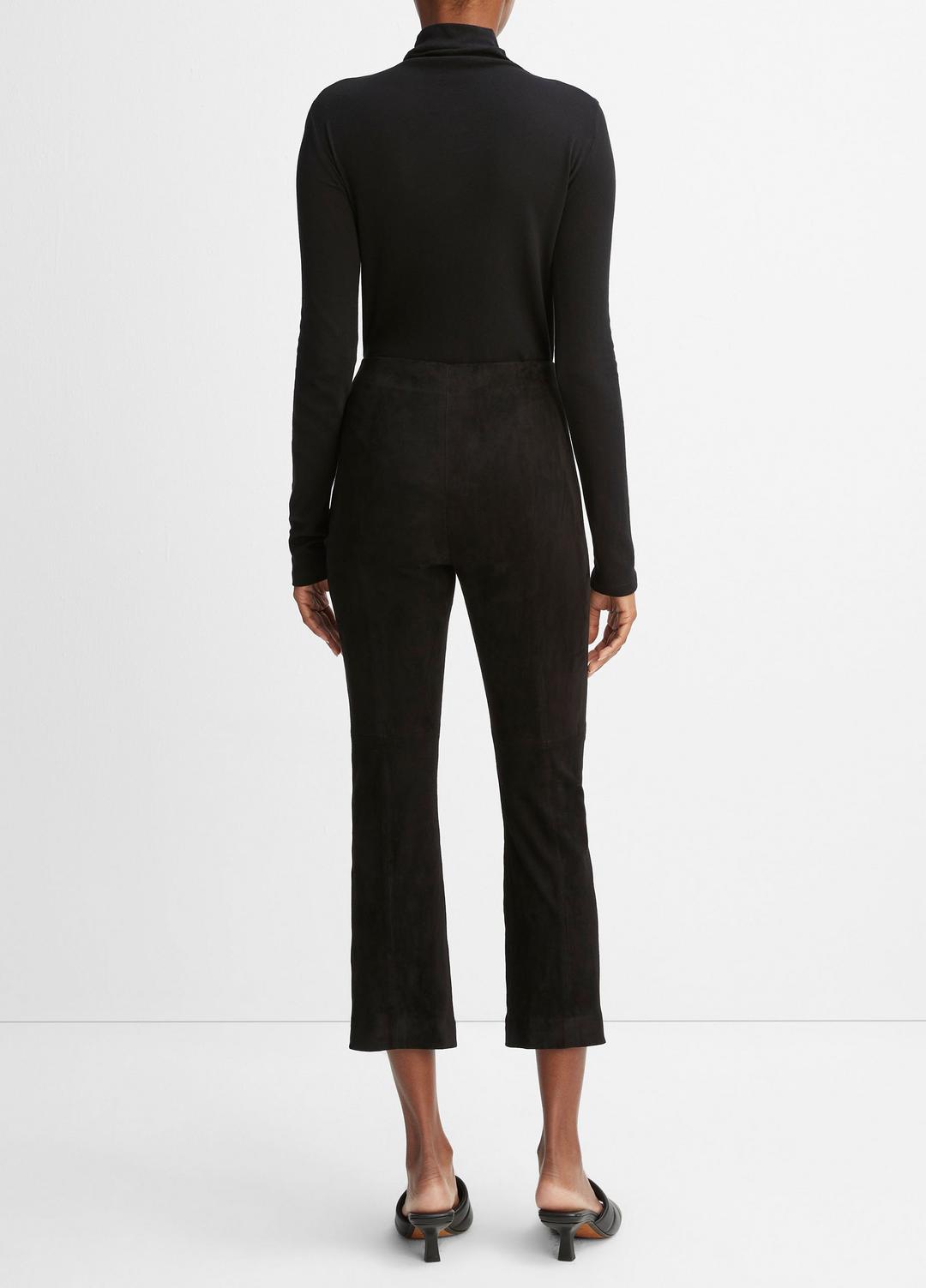 VINCE Top Pick - Stretch-Suede Cropped Flare Legging in Leggings