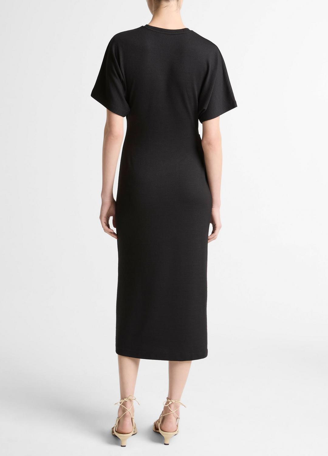 VINCE Essential - Ruched-Side Matte Jersey Short-Sleeve Dress in Dresses