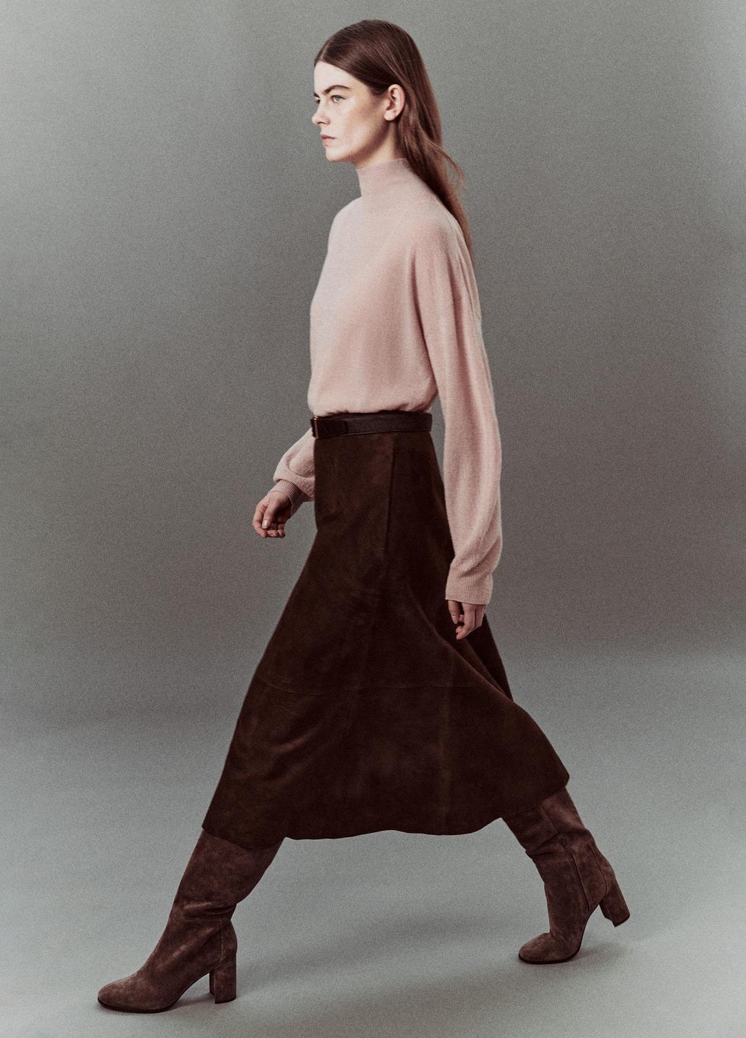 VINCE Everyday - Suede Mid-Rise Flared Skirt in Skirts