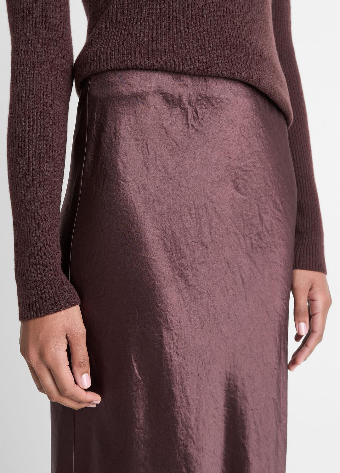 VINCE Signature - Satin Side-Slit Slip Skirt in Skirts