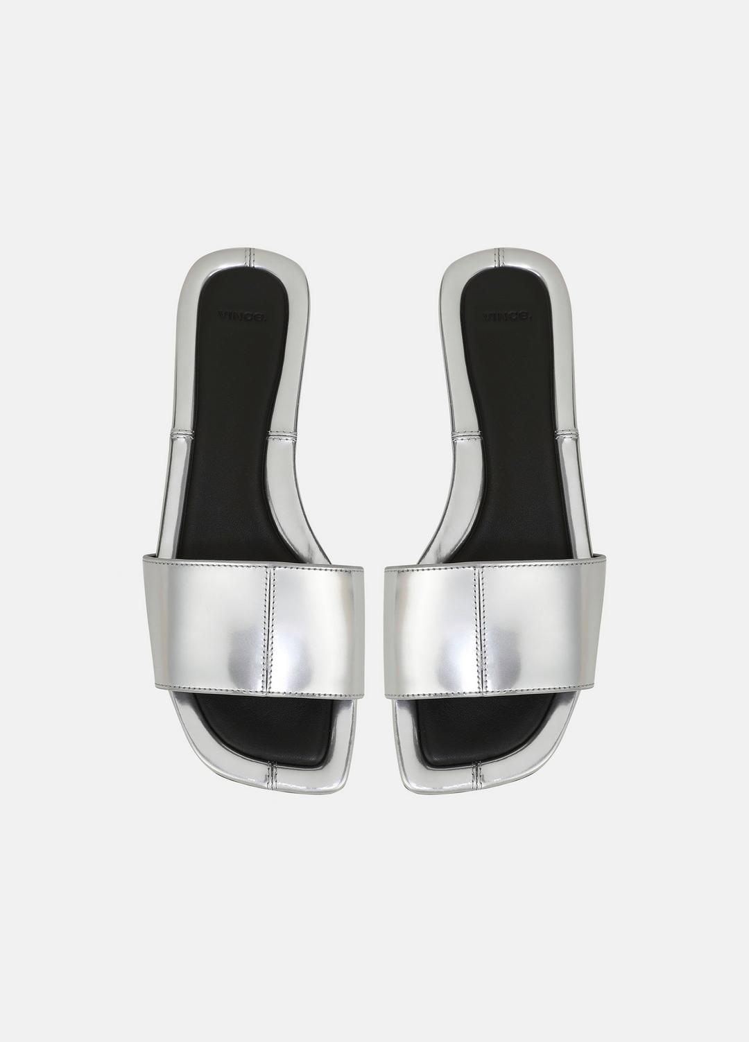 VINCE Latest - Valeria Metallic Leather Slide Sandal in Sandals