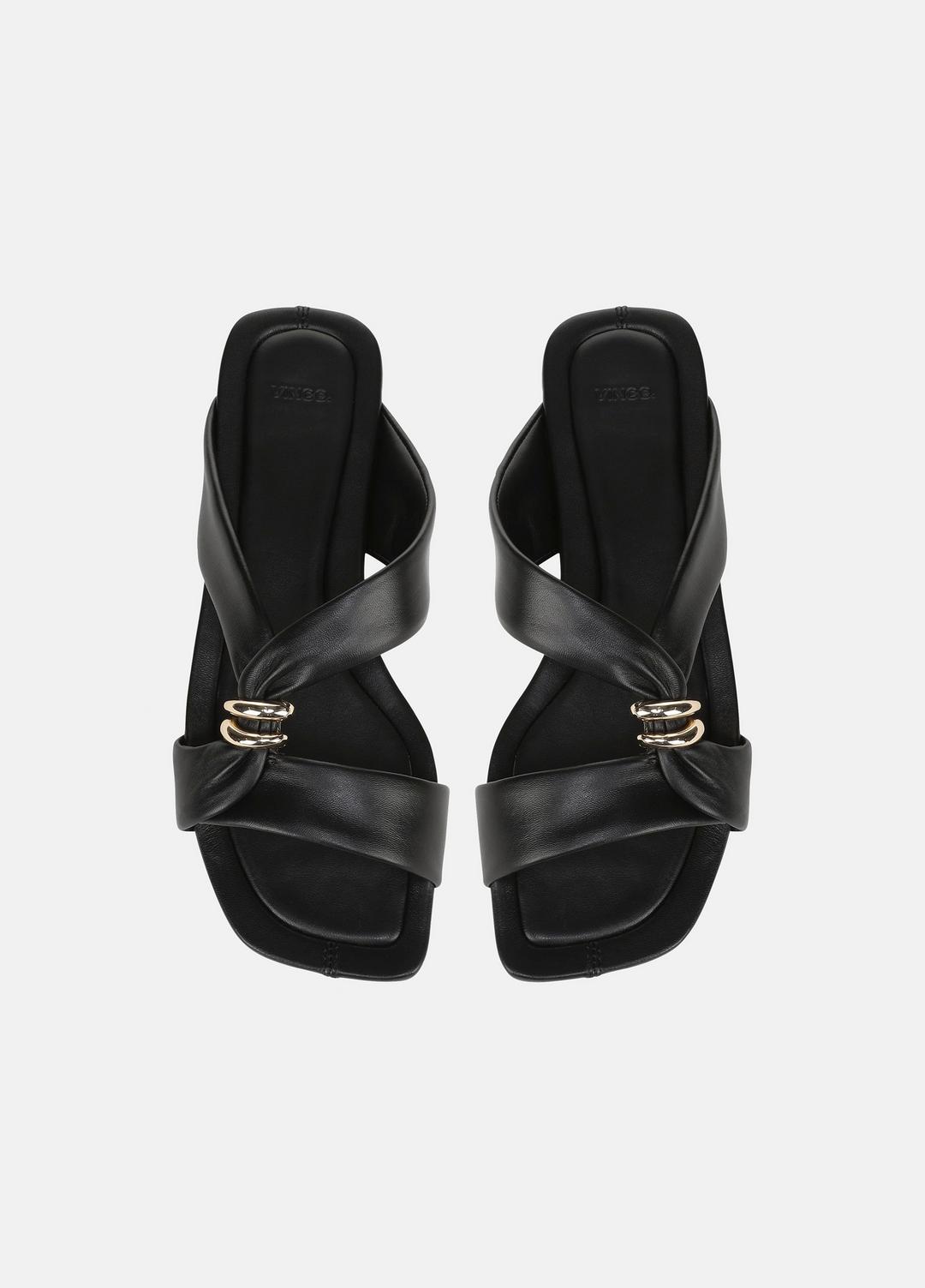 VINCE Discount - Vilma Leather Slide Sandal in Sandals