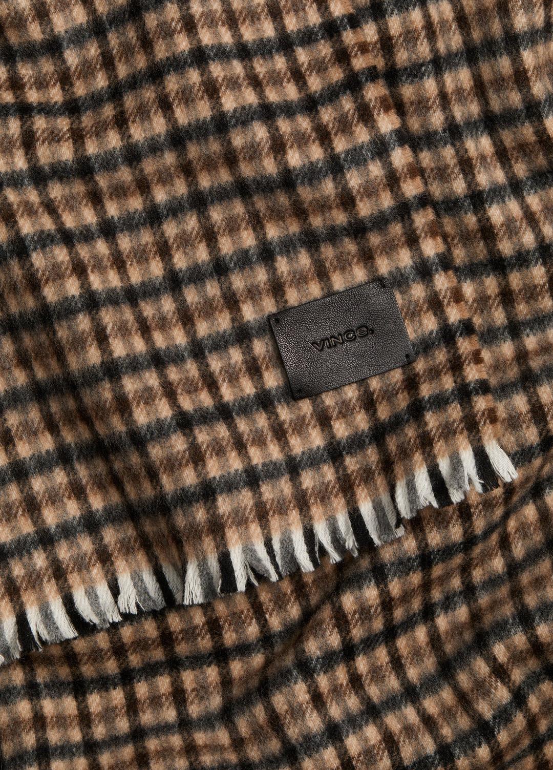 VINCE Exclusive - Gingham Wool-Cashmere Oversized Wrap in Scarves & Hats