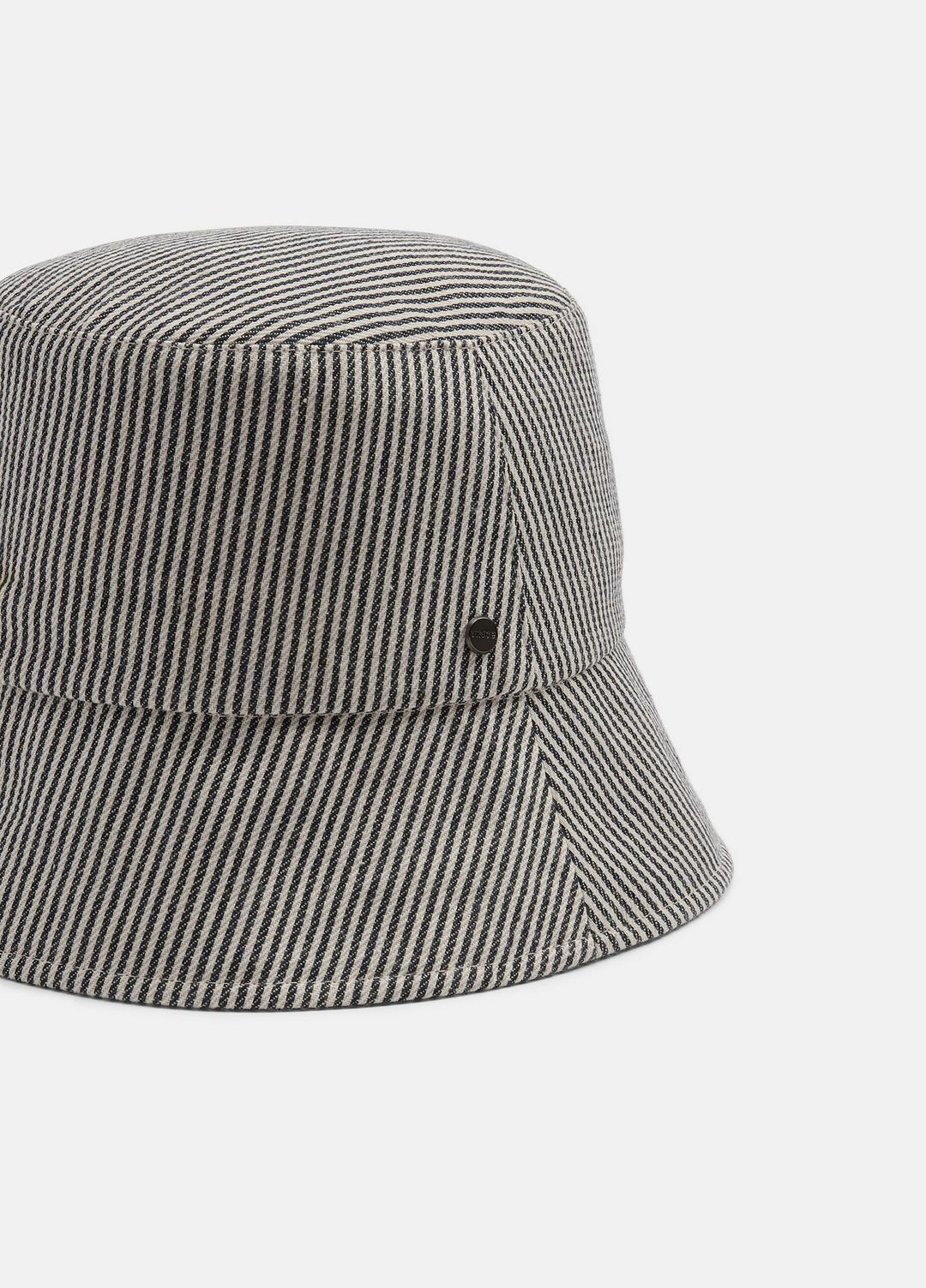 VINCE Best Price - Stripe Cotton Canvas Bucket Hat in Scarves & Hats