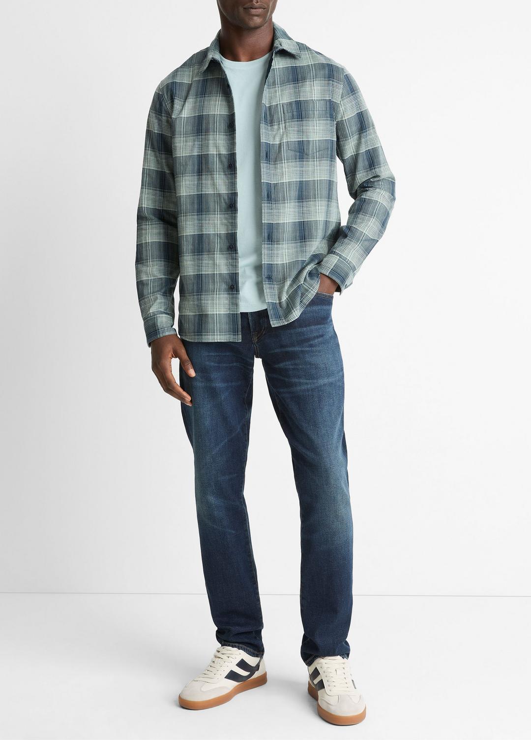VINCE Customer Favorite - Big Sky Plaid Cotton Button-Front Shirt in Long Sleeve