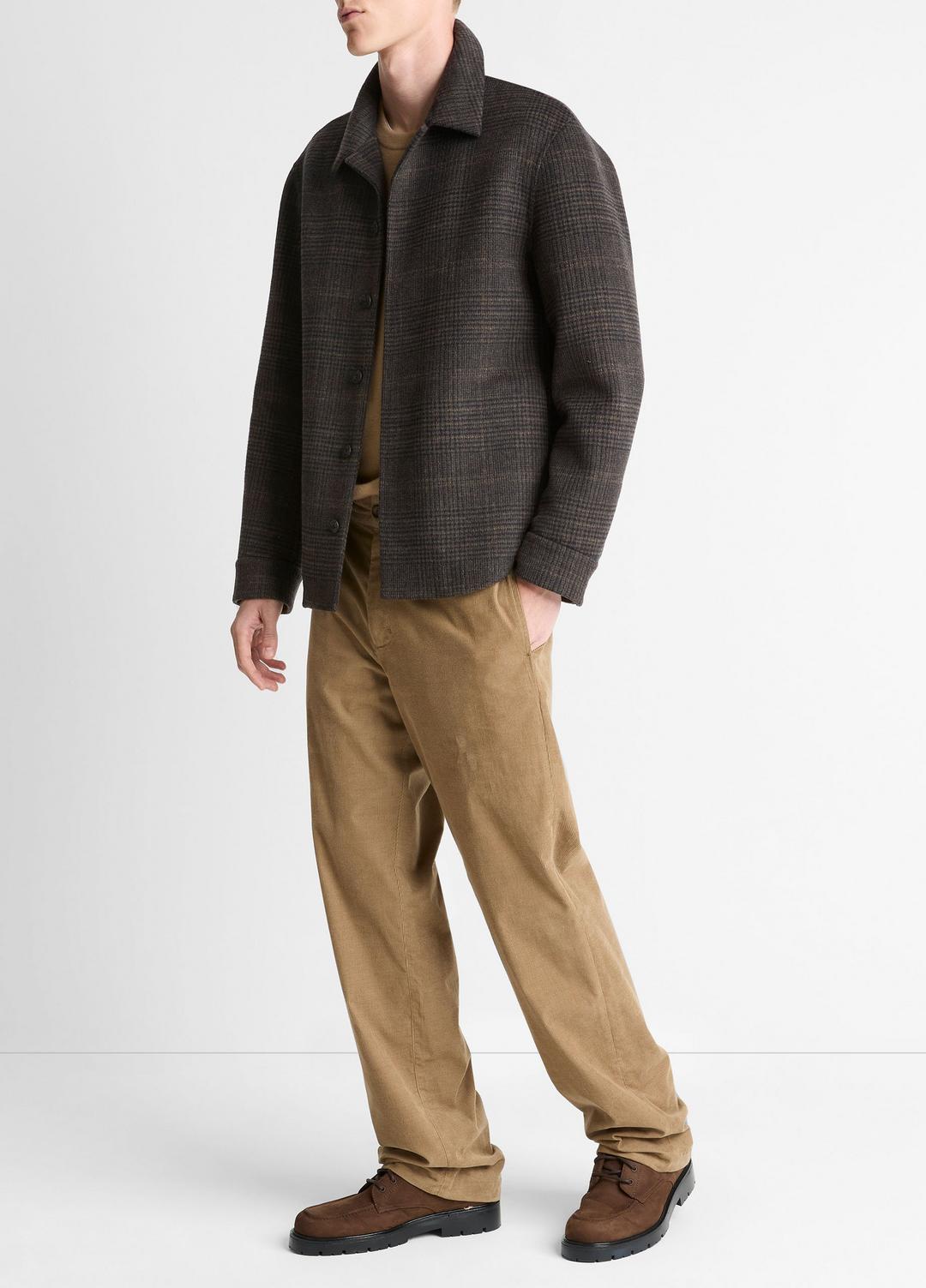 VINCE New - Plaid Splittable Wool-Blend Shirt Jacket in Shirt Jackets
