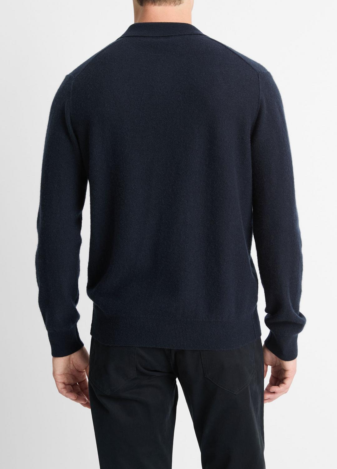 VINCE New - Plush Cashmere Johnny-Collar Polo in Sweaters