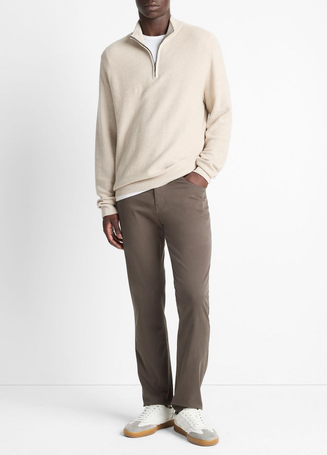 VINCE Value - Geo-Jacquard Wool-Blend Quarter-Zip Sweater in Quarter Zip