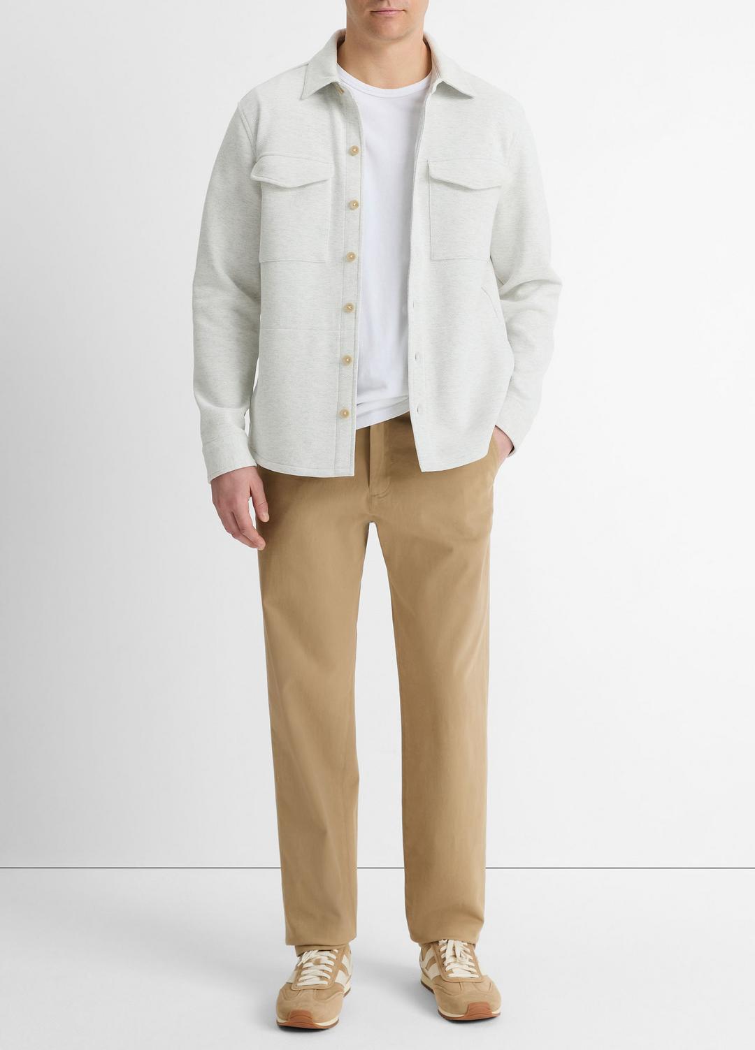 VINCE Popular - Double-Knit Cotton-Blend Piqué Shirt Jacket in Shirt Jackets