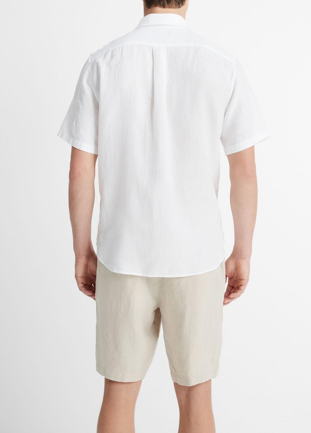 VINCE Top Pick - Linen Short-Sleeve Shirt in Short Sleeve