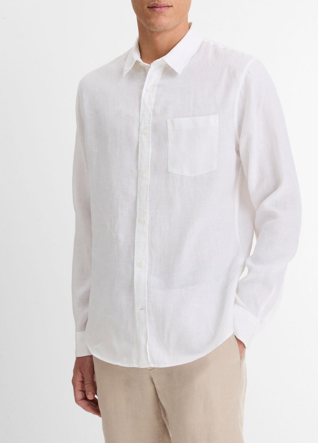 VINCE Deals - Linen Long-Sleeve Shirt in Long Sleeve