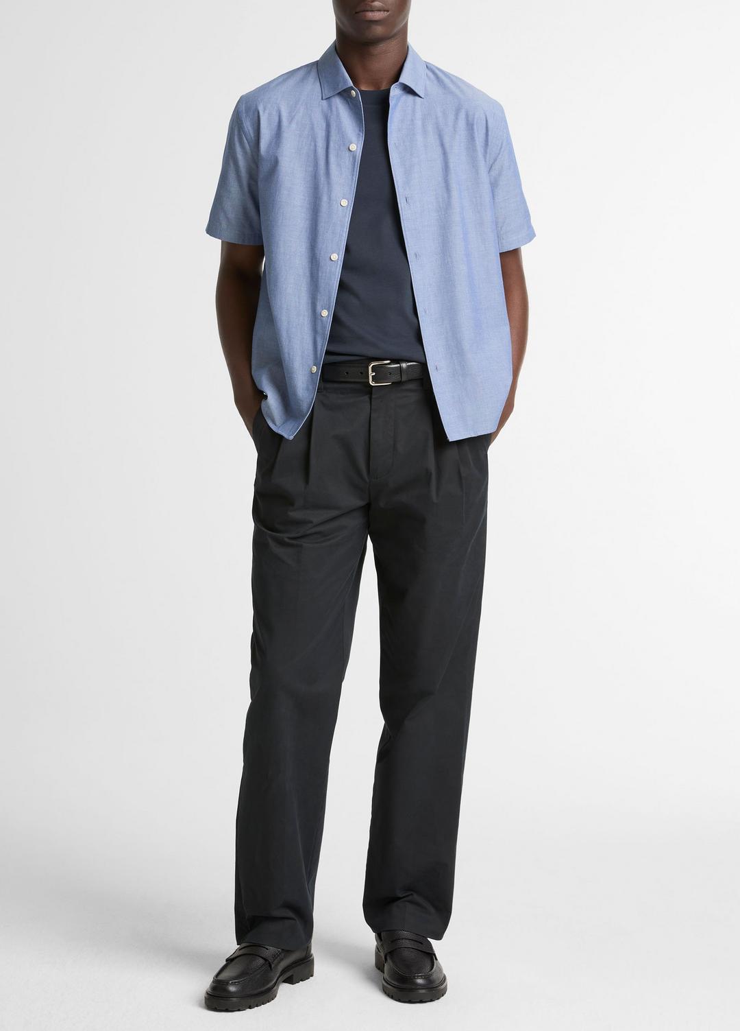 VINCE Signature - Cotton Short-Sleeve Button-Front Shirt in Short Sleeve