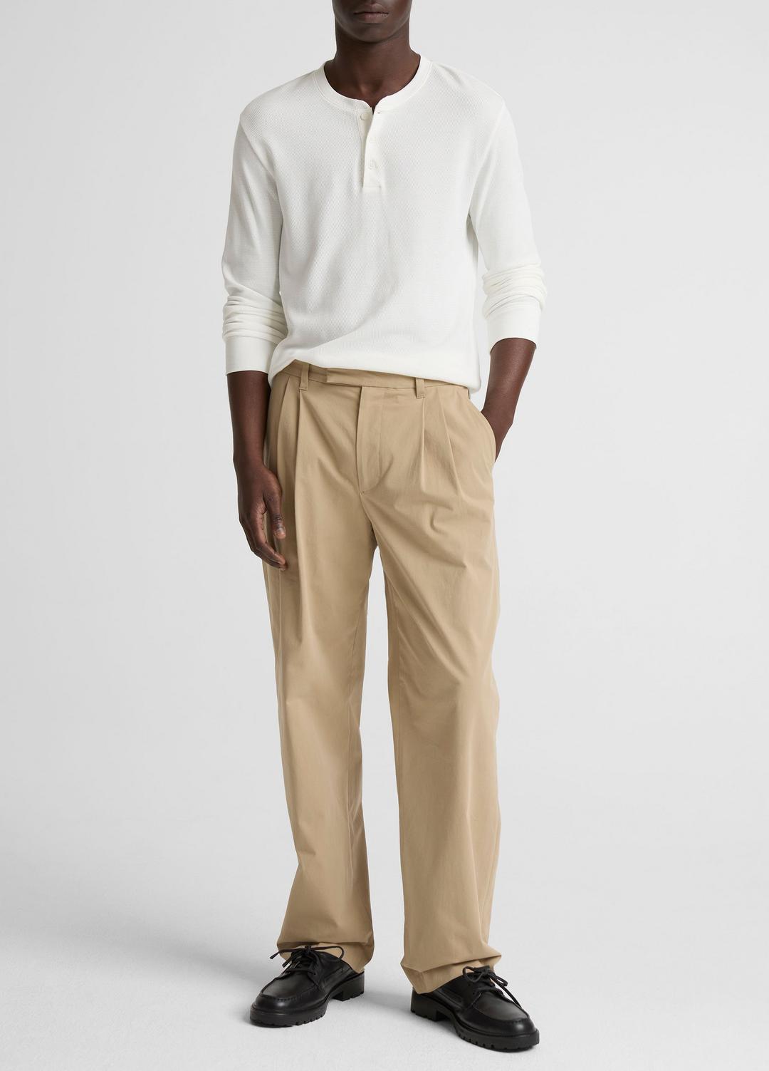 VINCE Trusted - Jacquard-Rib Cotton Henley in Long Sleeve