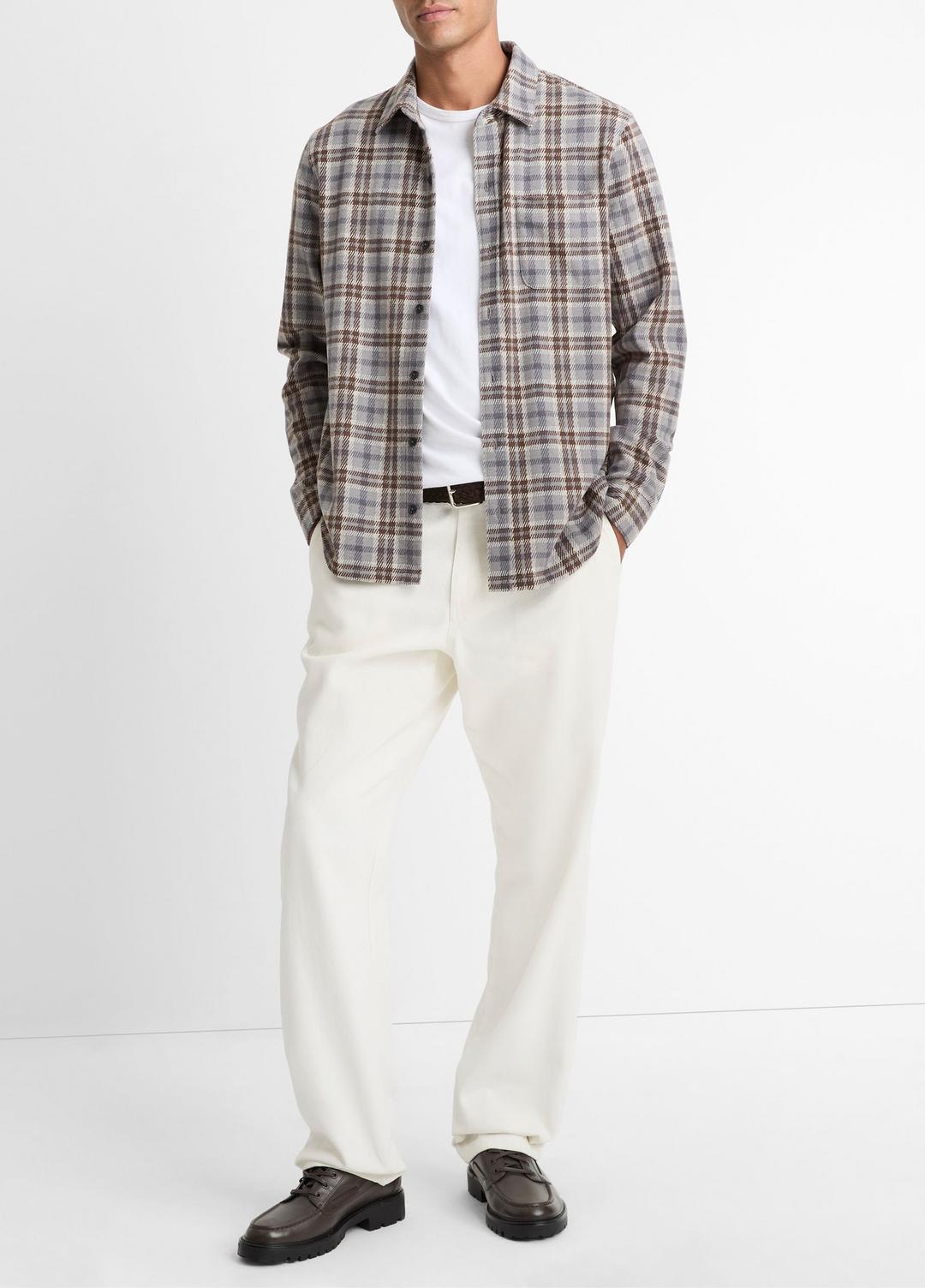 VINCE Value - Plaid Cotton-Blend Shirt Jacket in Shirt Jackets
