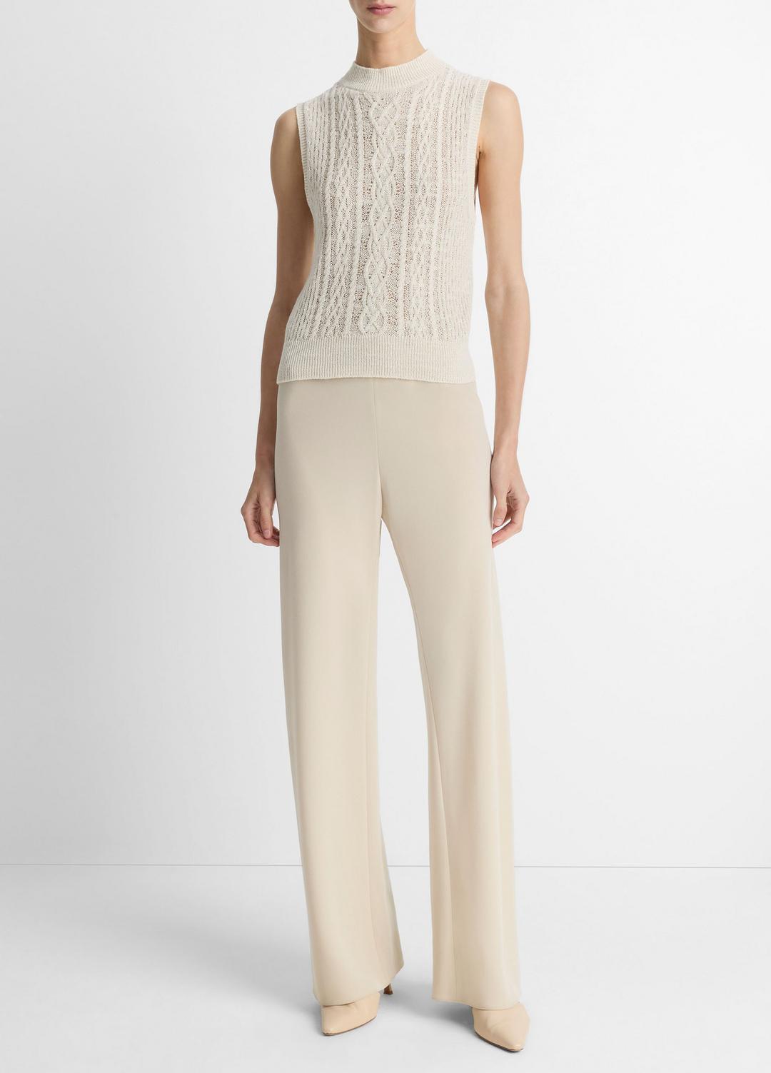 VINCE Value - Cable Cotton-Blend Double-Layer Shell in Sweaters
