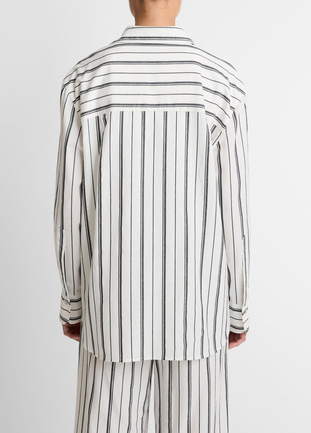 VINCE Everyday - Resort Stripe Oversized Button-Front Shirt in Long Sleeve
