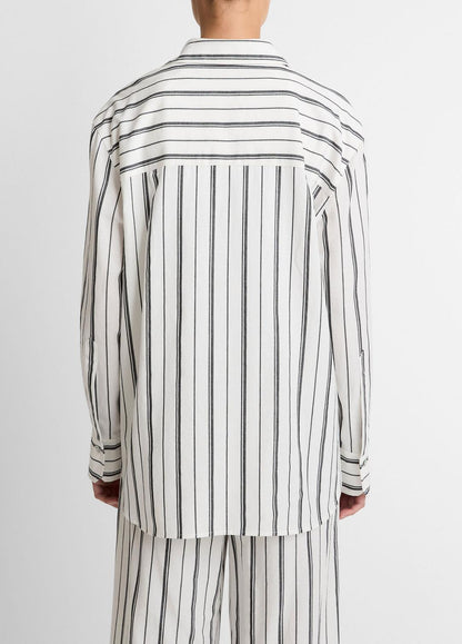 VINCE Everyday - Resort Stripe Oversized Button-Front Shirt in Long Sleeve