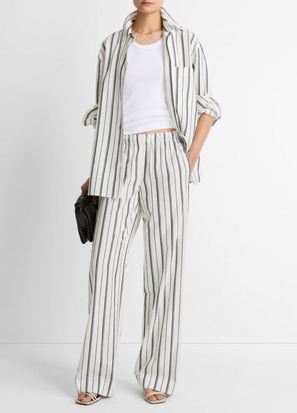VINCE Everyday - Resort Stripe Oversized Button-Front Shirt in Long Sleeve