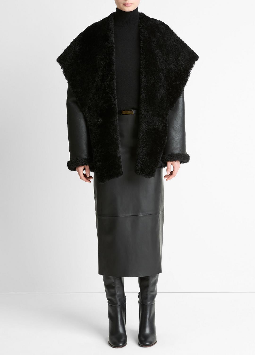 VINCE Popular - Shearling Hooded Jacket in Jackets