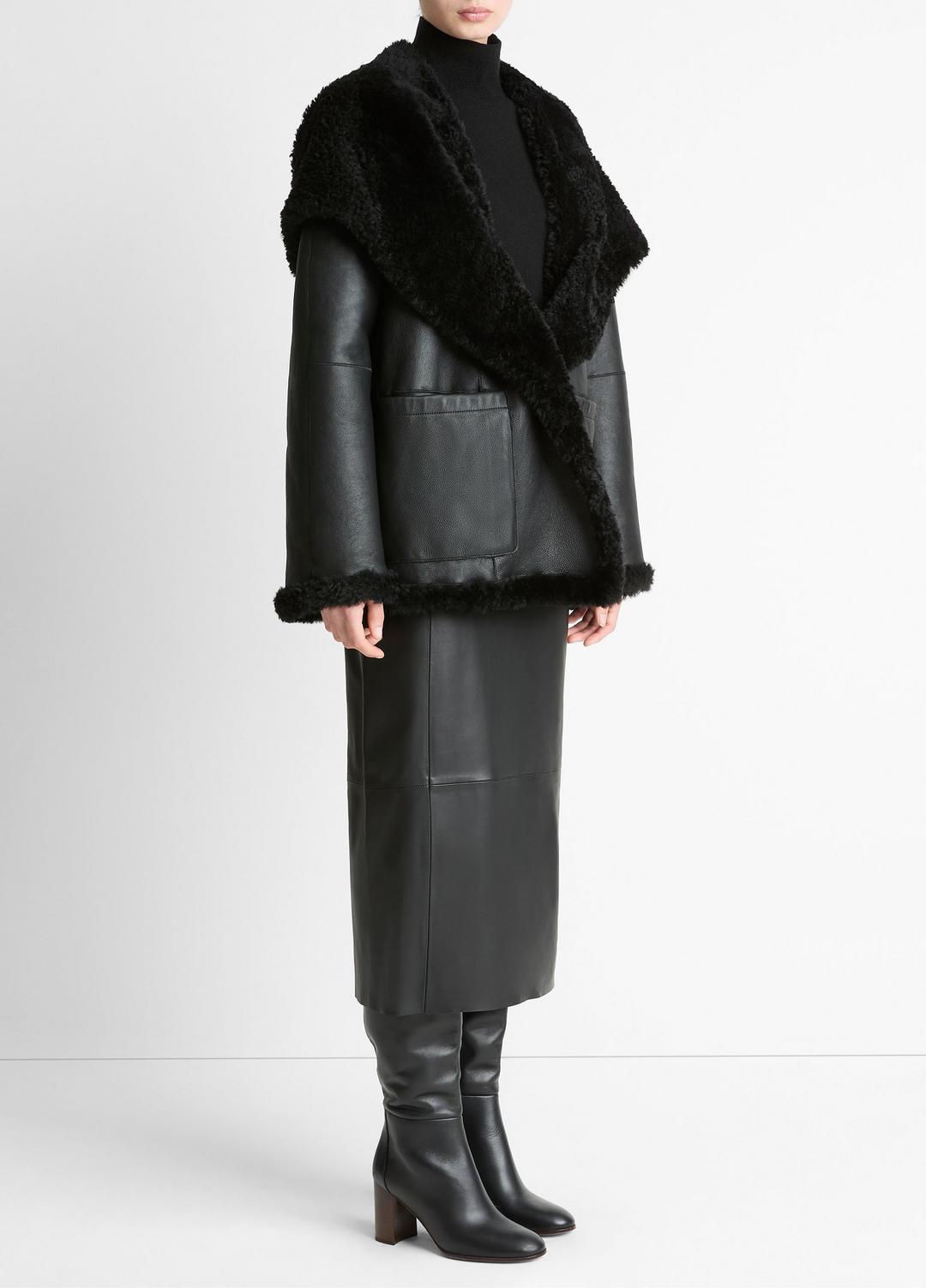 VINCE Popular - Shearling Hooded Jacket in Jackets