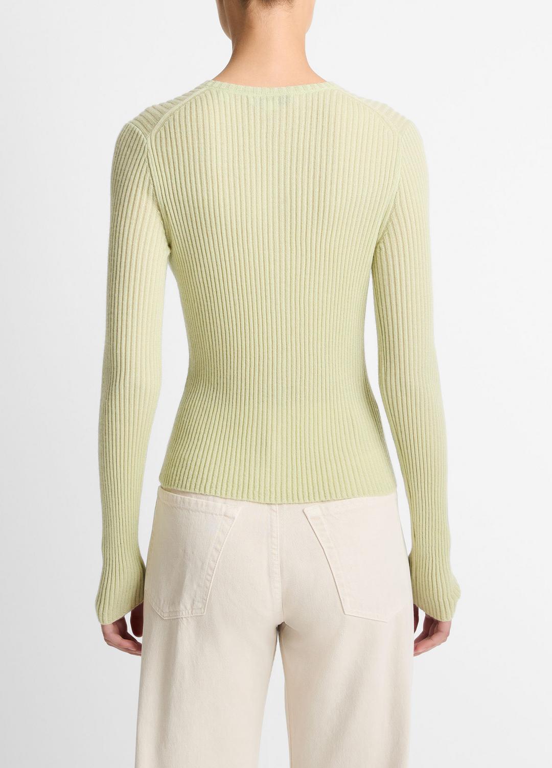 VINCE Discount - Ribbed Cashmere-Silk Cardigan in Cardigans