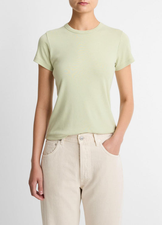 VINCE Essential - Pima Cotton-Blend '90s Shrunken T-Shirt in Short Sleeve