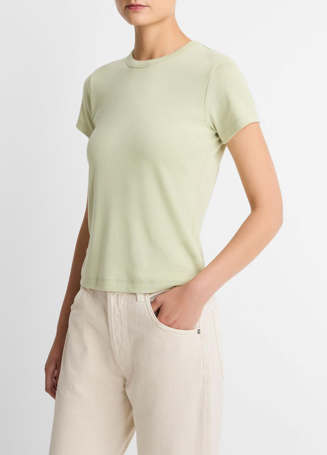 VINCE Essential - Pima Cotton-Blend '90s Shrunken T-Shirt in Short Sleeve