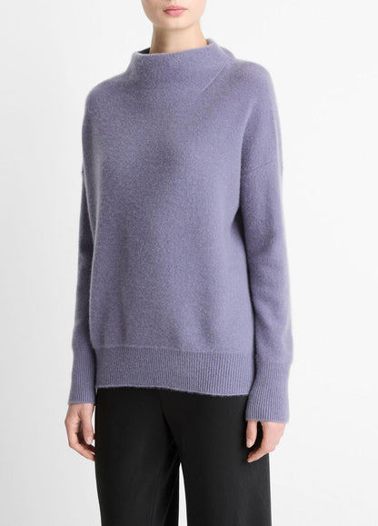 VINCE Smart Buy - Plush Cashmere Funnel-Neck Sweater in Turtleneck