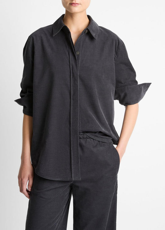 VINCE Deals - Cotton Corduroy Oversized Shirt in Long Sleeve