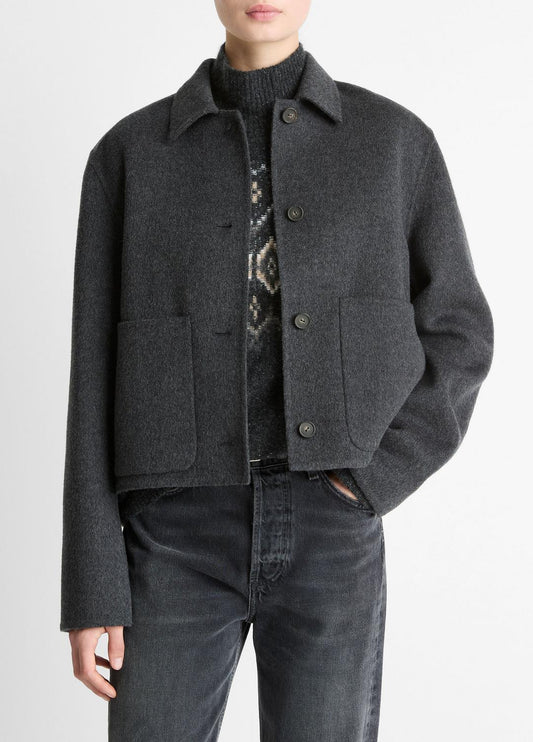 VINCE Classic - Wool & Cashmere-Blend Short Jacket in Jackets