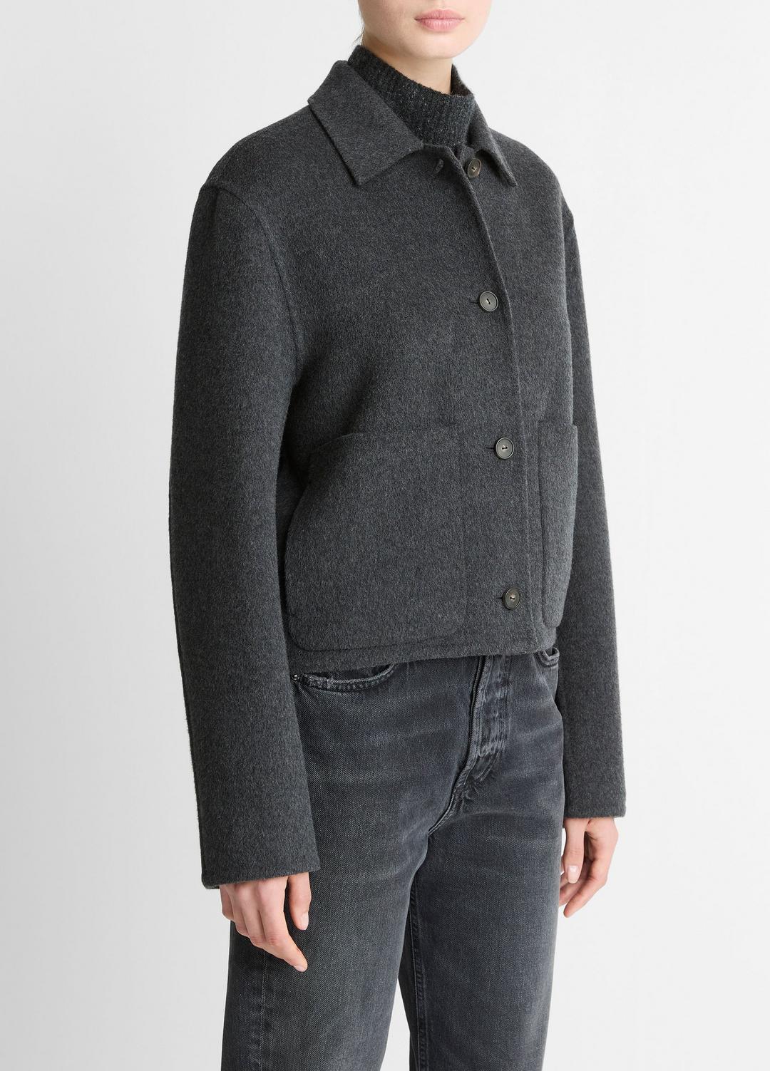 VINCE Classic - Wool & Cashmere-Blend Short Jacket in Jackets