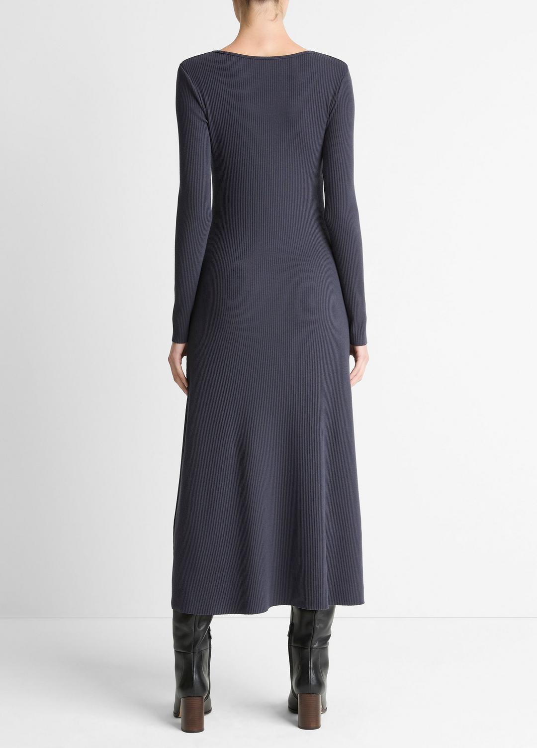 VINCE Essential - Ribbed Cotton-Blend Scoop-Neck Dress in Dresses