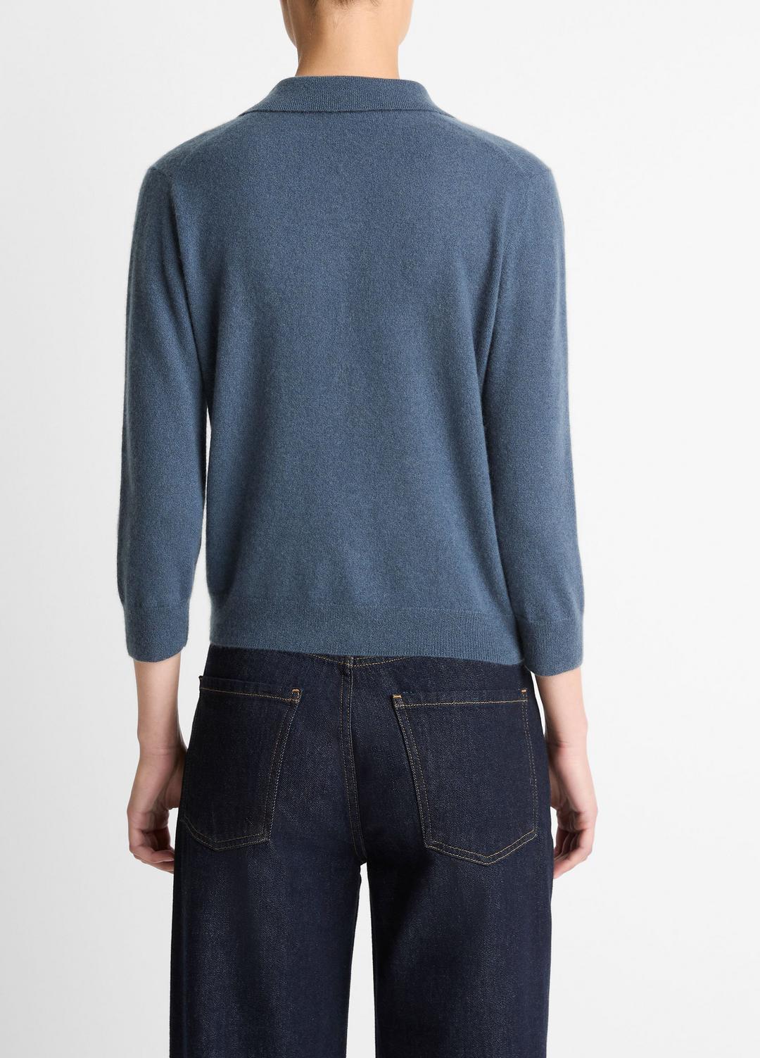 VINCE Hot Sale - Cashmere-Silk Polo Sweater in Cashmere