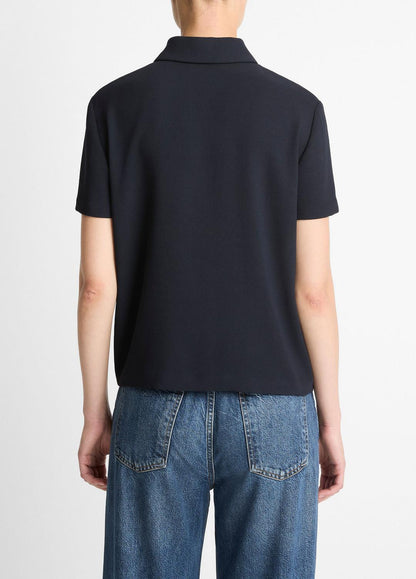 VINCE Everyday - Crepe Polo Shirt in Short Sleeve