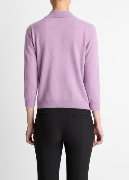 VINCE Featured - Cashmere-Silk Polo Sweater in Cashmere
