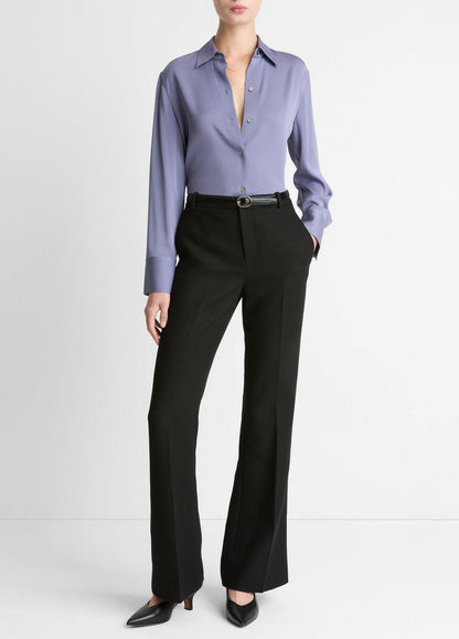 VINCE New - Stretch-Silk Button-Front Blouse in Long Sleeve