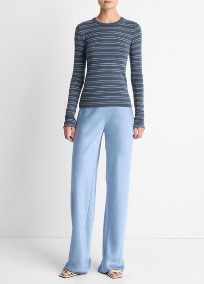 VINCE Featured - Striped Pima Cotton-Blend Long-Sleeve T-Shirt in Long Sleeve