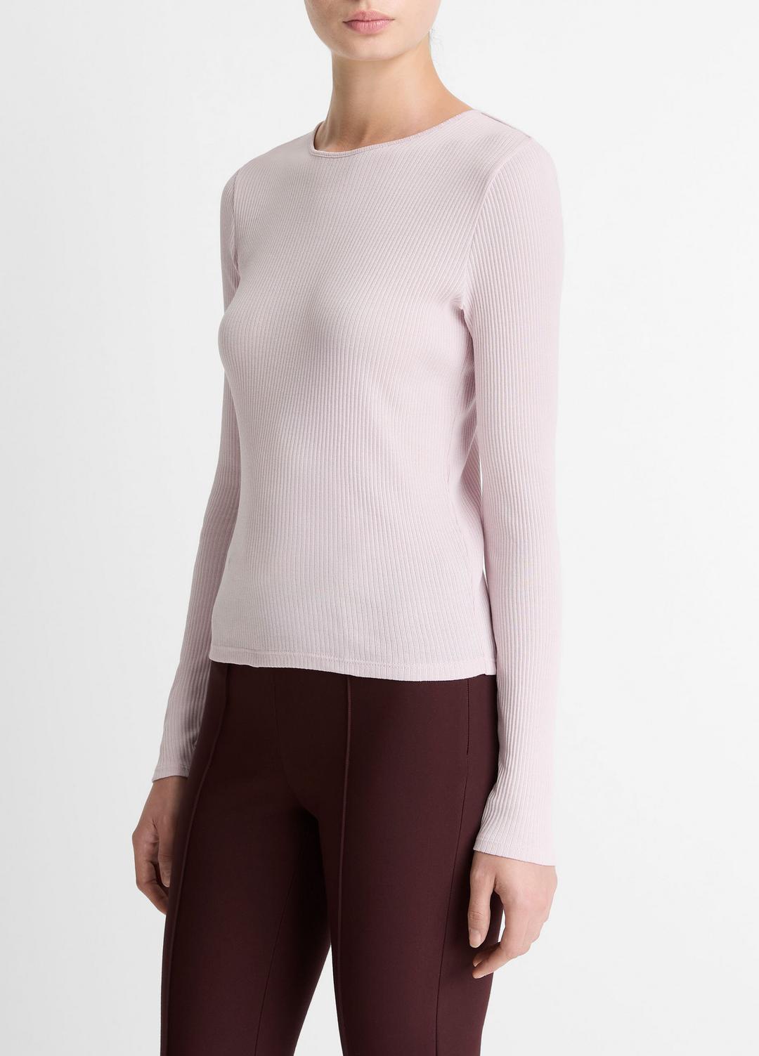 VINCE Best Seller - Ribbed Pima Cotton Long-Sleeve T-Shirt in Long Sleeve