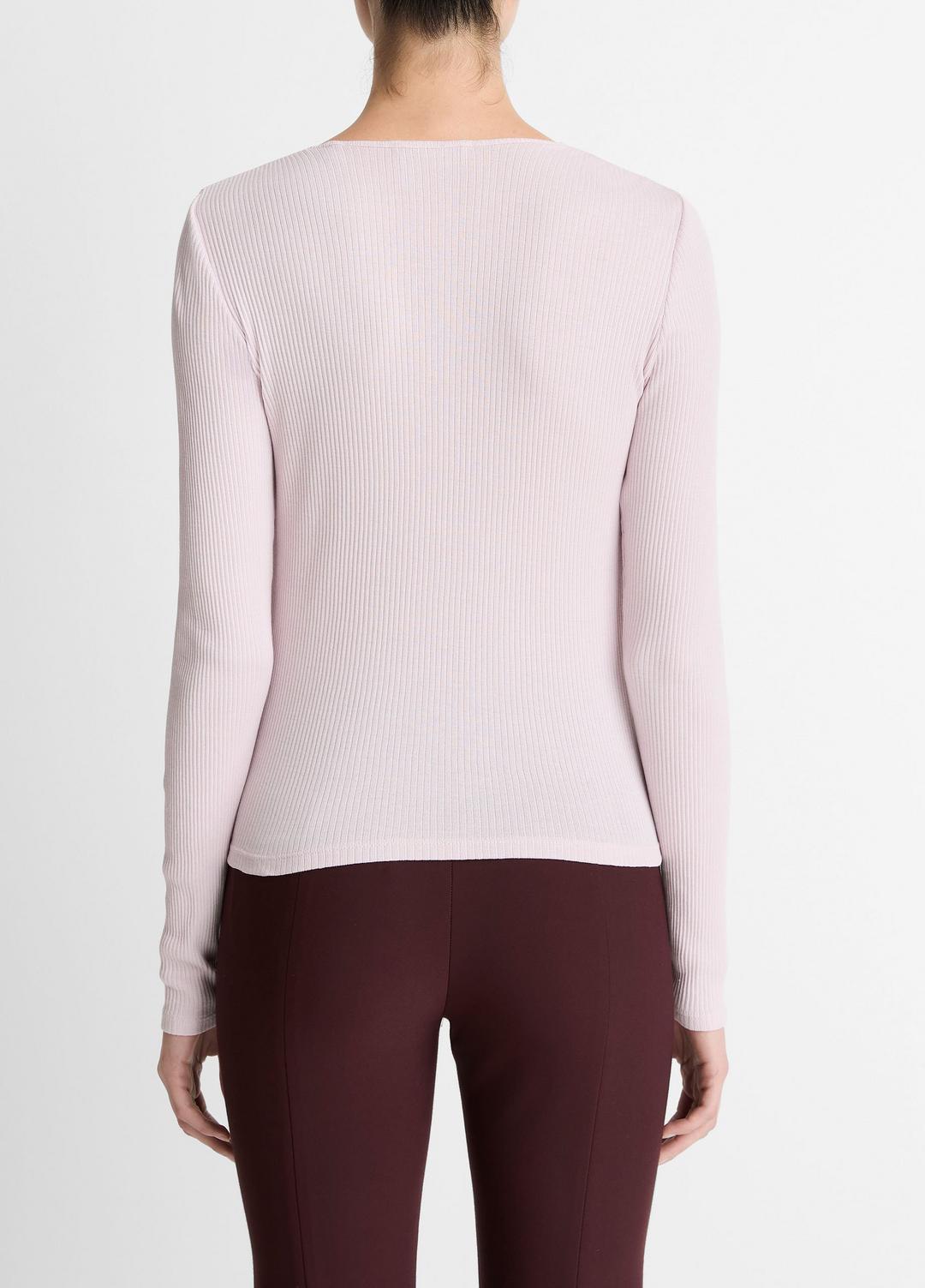 VINCE Best Seller - Ribbed Pima Cotton Long-Sleeve T-Shirt in Long Sleeve