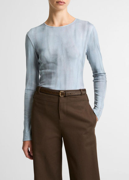 VINCE Featured - Washed Ombré Pima Cotton-Blend Long-Sleeve T-Shirt in Long Sleeve