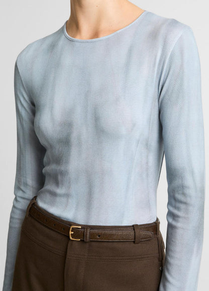 VINCE Featured - Washed Ombré Pima Cotton-Blend Long-Sleeve T-Shirt in Long Sleeve