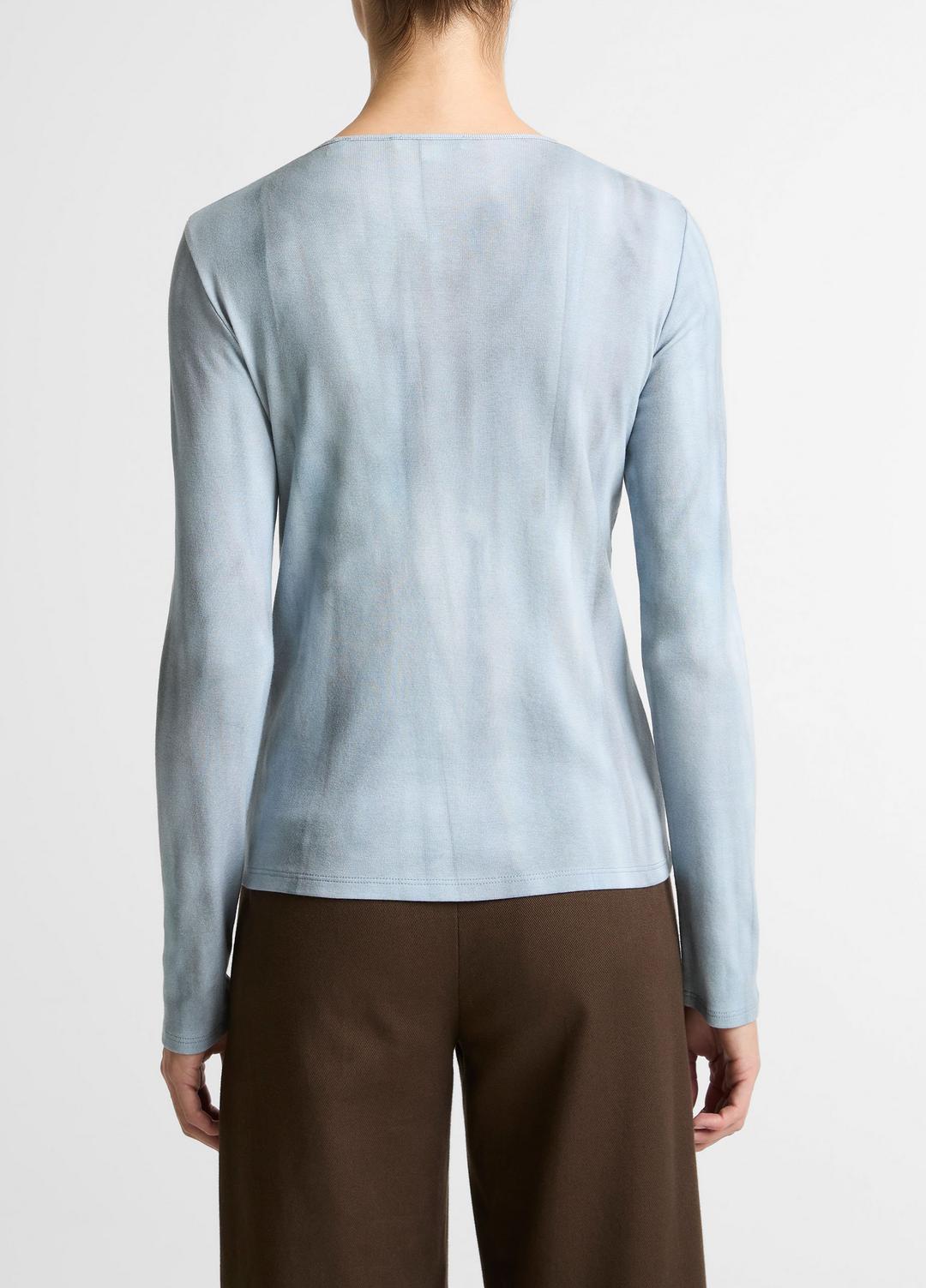 VINCE Featured - Washed Ombré Pima Cotton-Blend Long-Sleeve T-Shirt in Long Sleeve