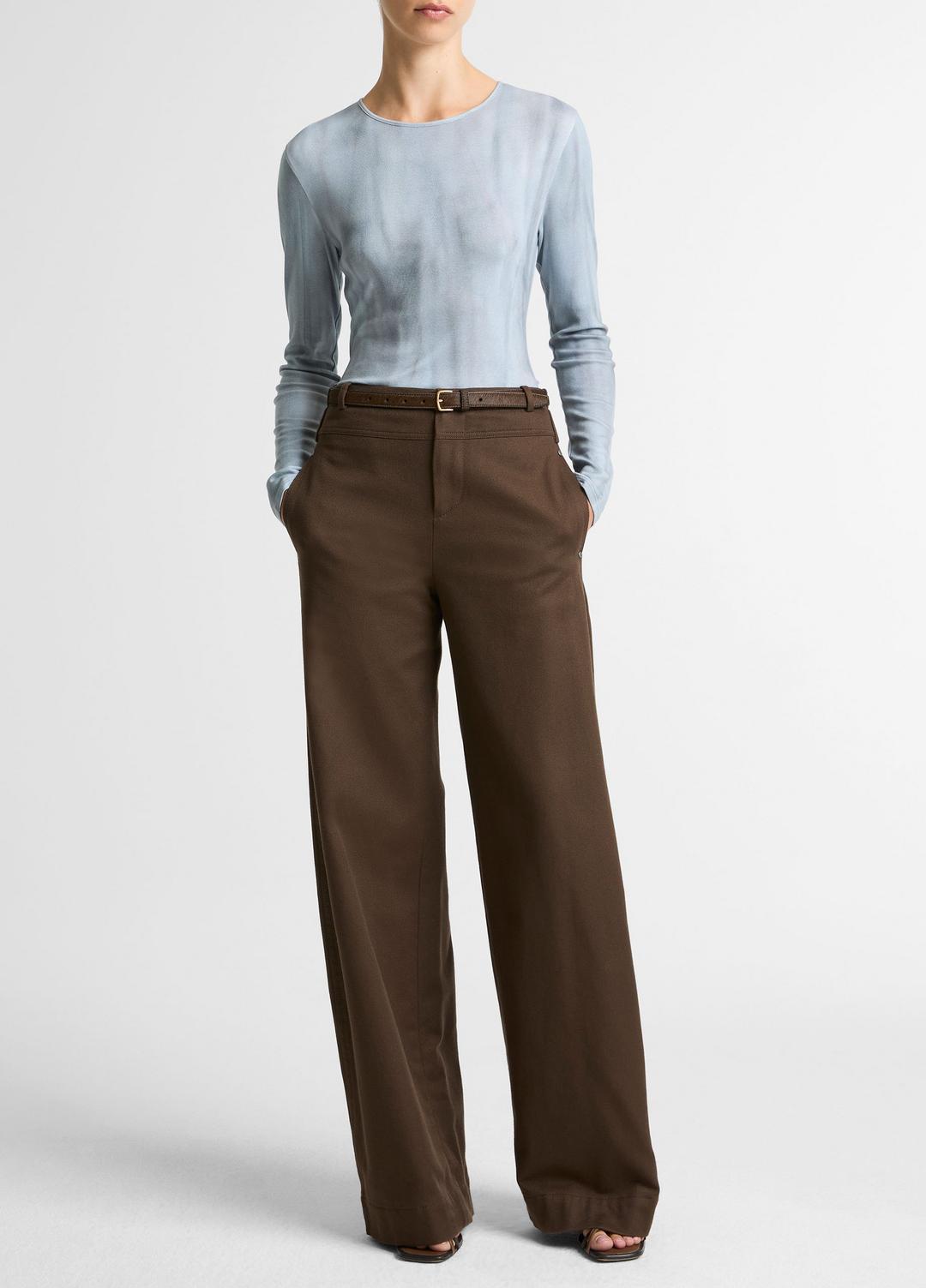 VINCE Featured - Washed Ombré Pima Cotton-Blend Long-Sleeve T-Shirt in Long Sleeve