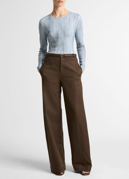 VINCE Featured - Washed Ombré Pima Cotton-Blend Long-Sleeve T-Shirt in Long Sleeve